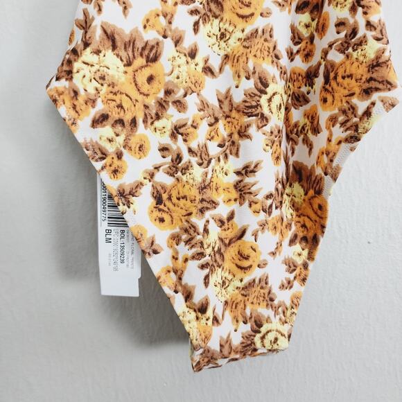 NEW Jonathan Simkhai Ingrid Gathered Floral Deep V-Neck One Piece Swimsuit - Picture 8 of 11